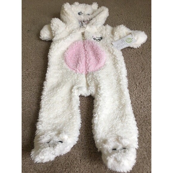 One Piece Baby Gear Baby Girls Faux Fur Snow Suit Pram Footed Size 3-6 Months